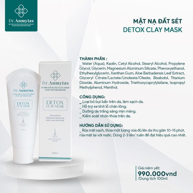 Mặt Nạ Đất Sét Detox Clay Mask Dr.Anmytas